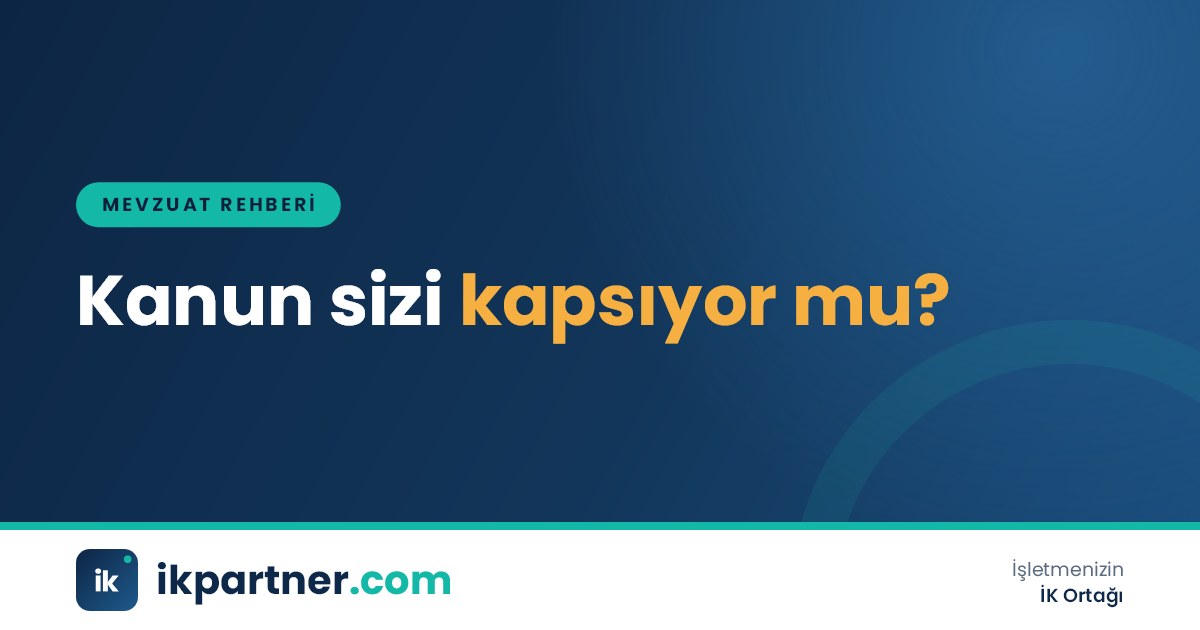 Farklı sektörlerden işyerlerini gösteren ve kanun kapsamını sorgulayan bir çalışma masası görseli