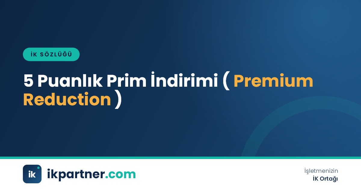 5 puanlık prim indirimi (5-point employer premium reduction) kavramını SGK işveren payıyla anlatan görsel