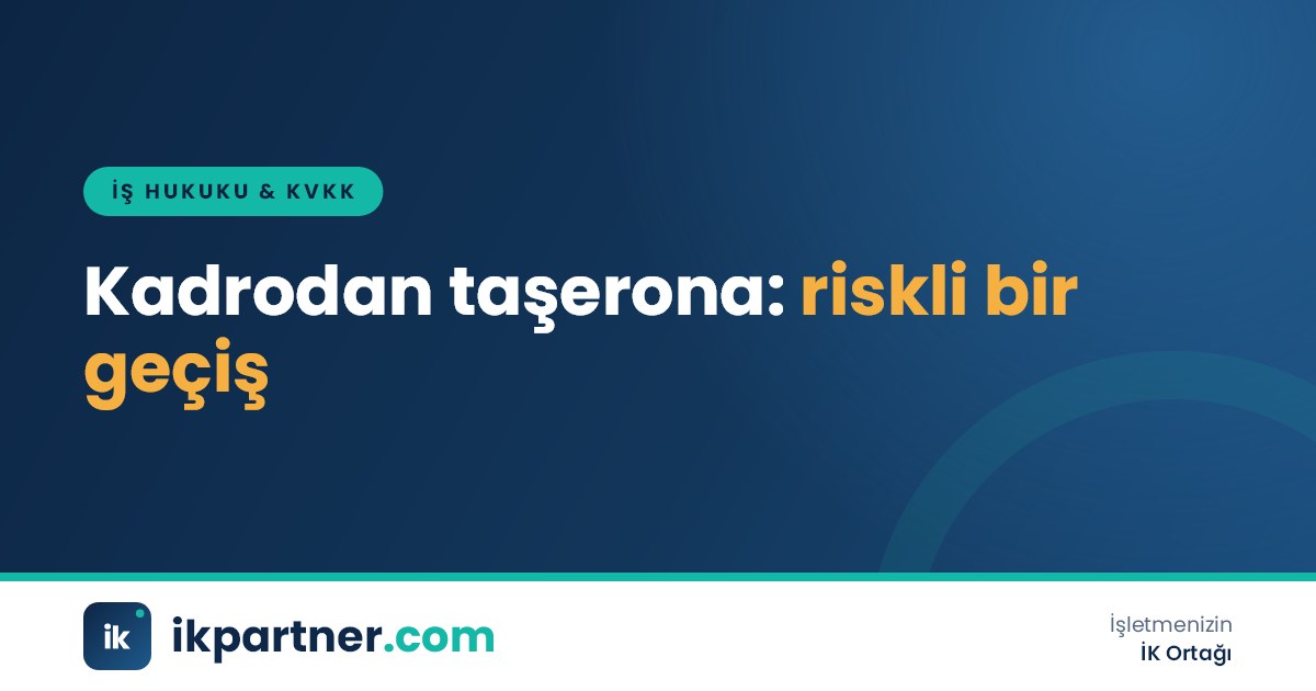 Kadrolu çalışanın yaka kartının taşeron firma kartıyla değiştirildiği sembolik bir masa üstü görüntüsü