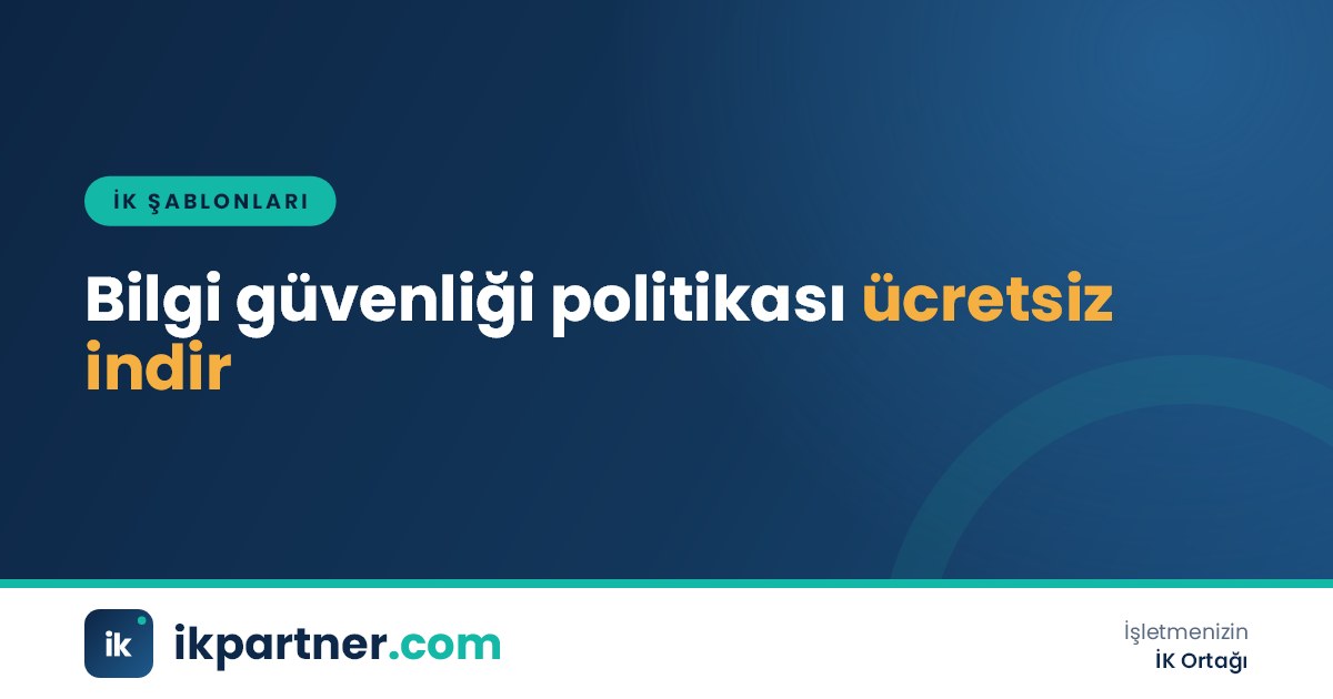 Bilgi güvenliği politikası örneği Word şablonu, dizüstü bilgisayar ve kilit simgesi bulunan kapak görseli