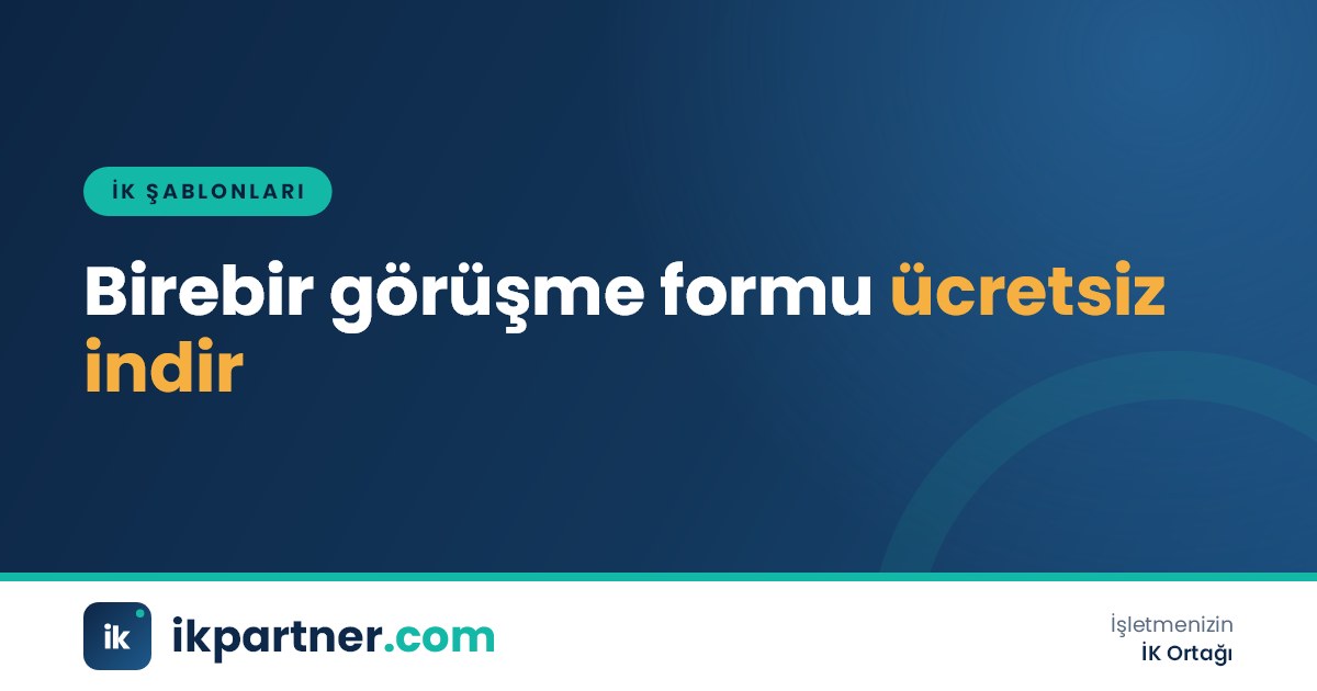Gündem, sorular ve aksiyon tablosu içeren birebir (1:1) görüşme formu Word şablonu kapak görseli