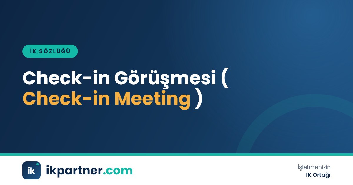 Check-in görüşmesi (check-in meeting) ve sürekli performans diyaloğunu anlatan sözlük kapağı