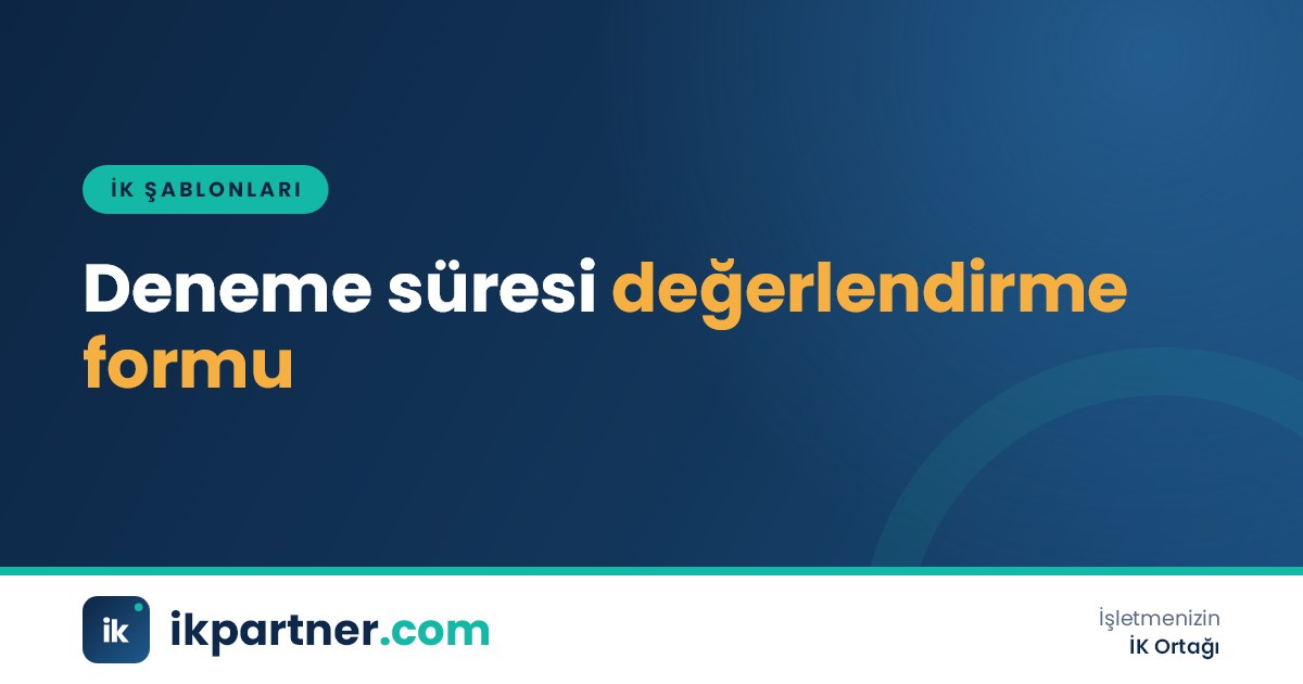 Deneme süresi değerlendirme formu Word şablonu, puanlama ve karar bölümü kapak görseli