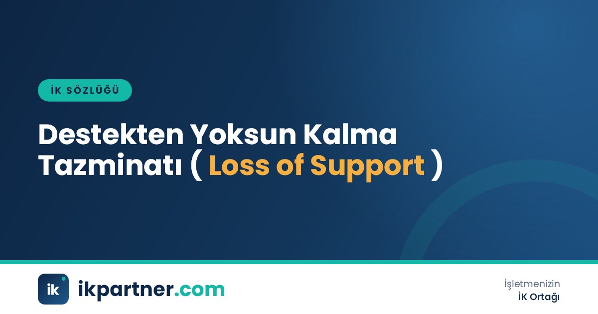 Destekten yoksun kalma tazminatı (loss of financial support) kavramını anlatan İK sözlüğü kapak görseli
