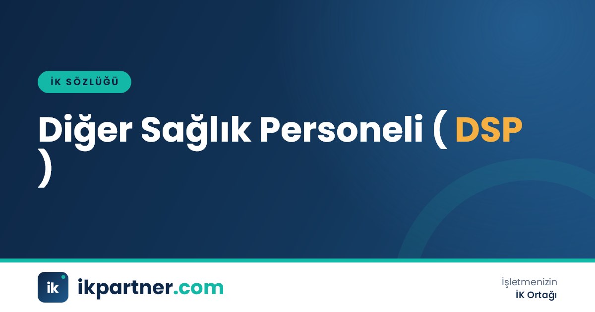 Diğer sağlık personeli (other health personnel, DSP) kavramını anlatan İK sözlüğü kapak görseli