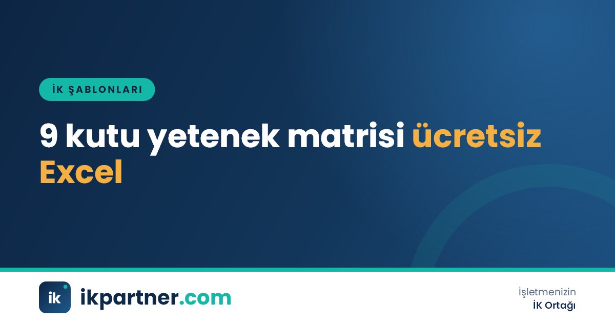 Performans ve potansiyel eksenli 3x3 renkli ızgara içeren 9 kutu yetenek matrisi Excel şablonu kapak görseli