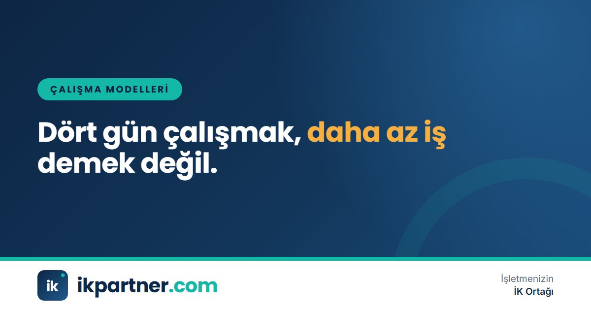 Takvimde dört iş günü işaretlenmiş, üç günü boş bırakılmış bir hafta görünümü