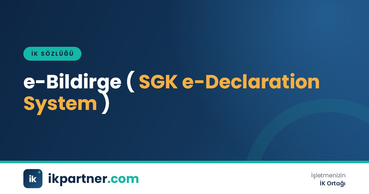 SGK e-Bildirge (e-declaration system) kavramını açıklayan İK sözlüğü kapak görseli