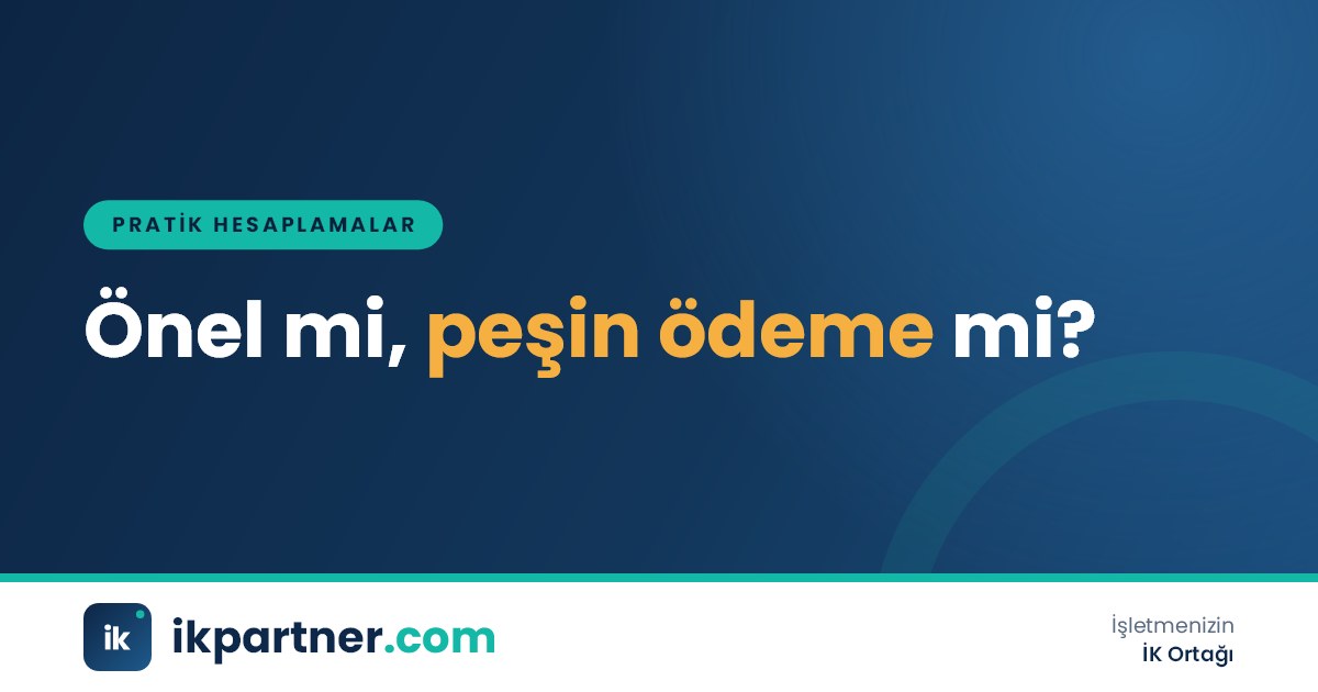 İki seçenekli karar tablosunda ihbar öneli kullandırma ve peşin ödeme maliyetlerinin karşılaştırması