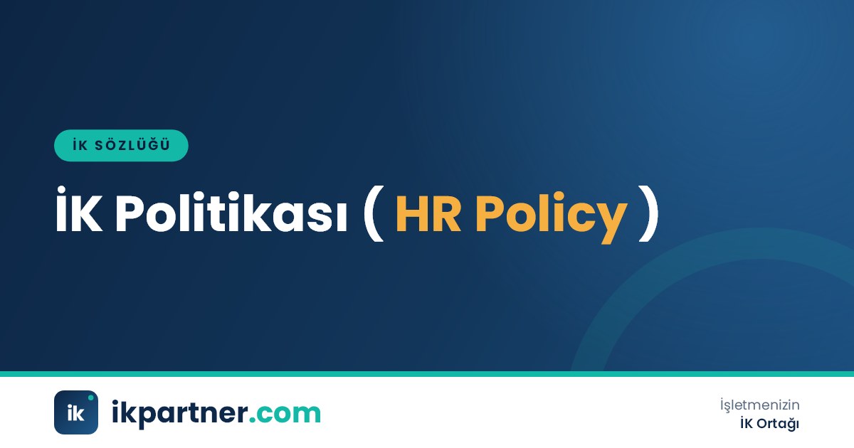 İK politikası (HR policy) kavramını ve politika türlerini anlatan İK sözlüğü kapak görseli