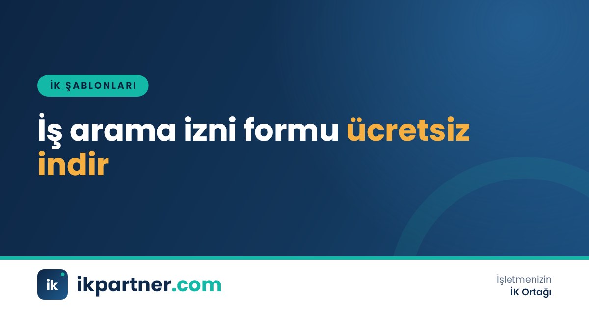 İş arama izni formu Word şablonu, saat ve ihbar takvimi görünen kurumsal kapak görseli