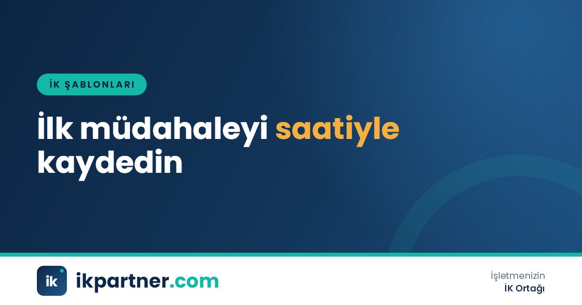 İlk yardım dolabının yanında iş kazası ilk müdahale kayıt formunu dolduran ilk yardımcı