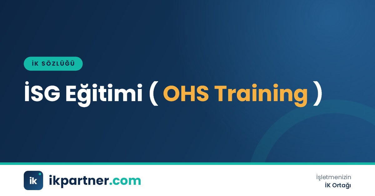 İş sağlığı ve güvenliği eğitimi (OHS training) kavramını anlatan İK sözlüğü kapak görseli