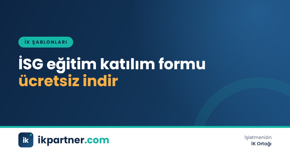 İSG eğitimi katılım formu Word şablonu, eğitim salonu ve imza listesi bulunan kapak görseli