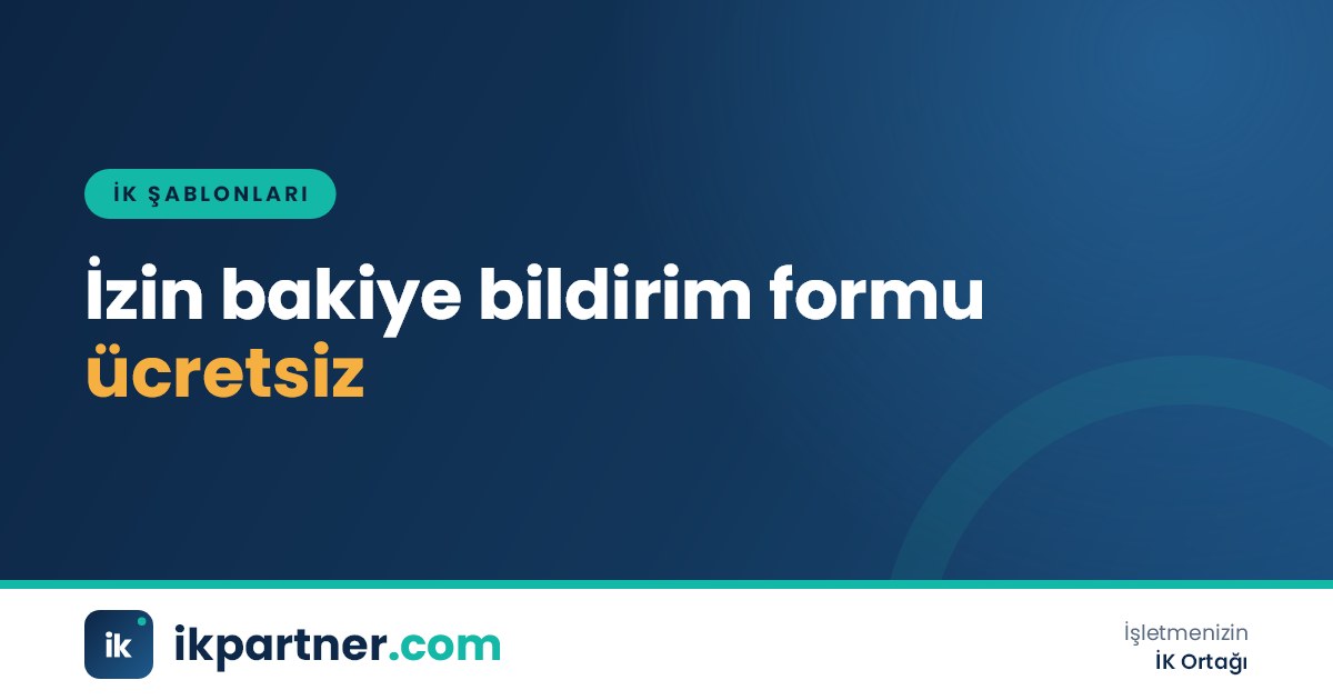 İzin bakiye bildirim formu Word şablonu, kalan izin günlerini gösteren tablo içeren kapak