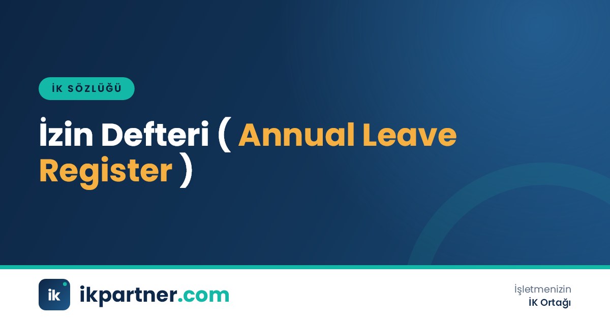 İzin defteri (annual leave register) kavramını anlatan İK sözlüğü kapak görseli