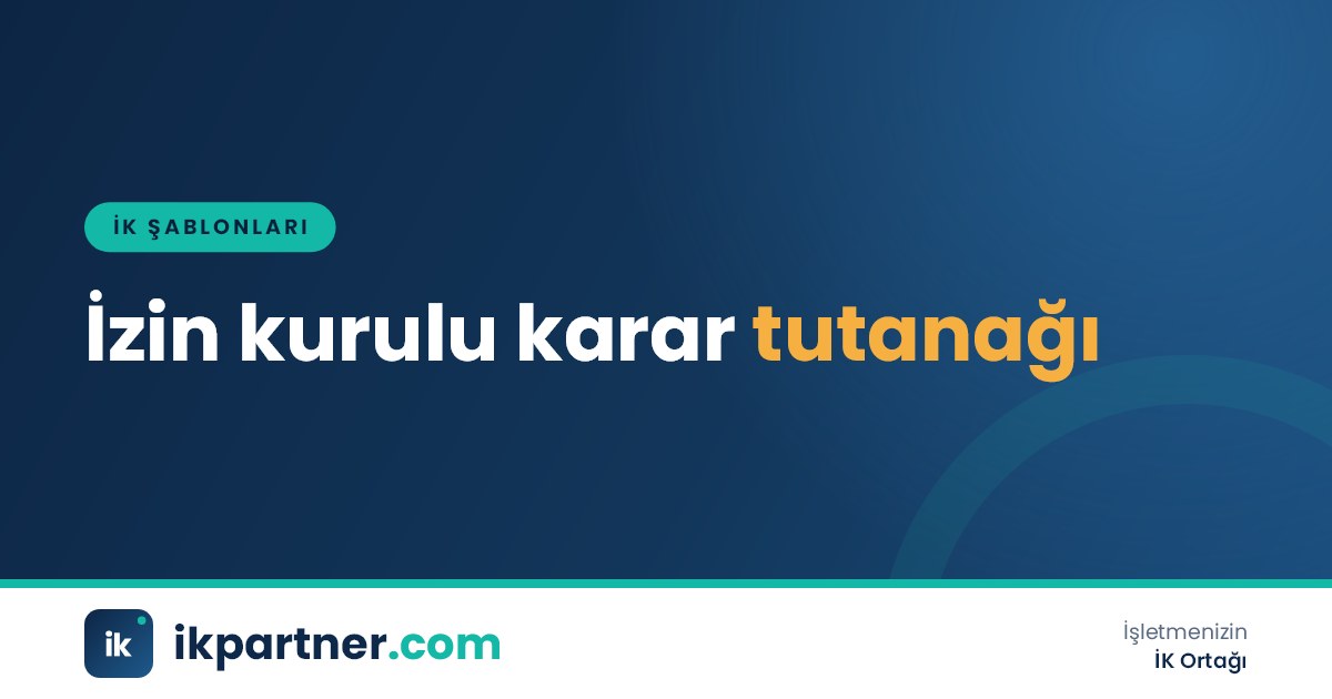 İzin kurulu karar tutanağı Word şablonu, toplantı masası ve izin takvimi görünen kapak