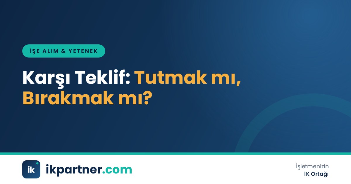 İstifa eden çalışana karşı teklif (counter offer) verme kararını anlatan kapak görseli