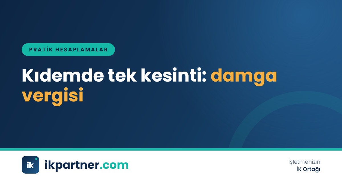 Kıdem tazminatı bordrosunda binde 7,59 damga vergisi kesintisinin gösterildiği hesap dökümü