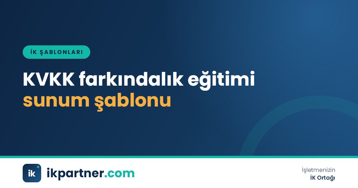 KVKK farkındalık eğitimi PowerPoint sunum şablonu: kavramlar ve ihlal bildirimi kapak görseli