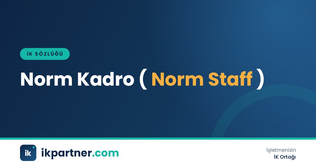 Norm kadro (standard staffing level) kavramını ve belirleme yöntemini anlatan İK sözlüğü kapak görseli