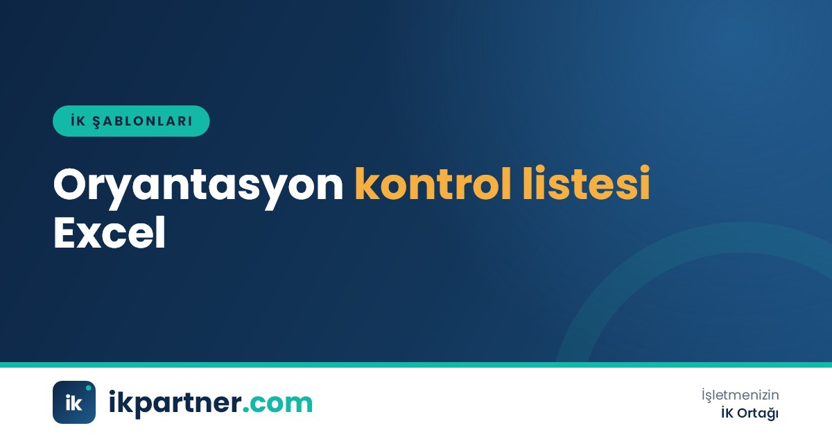 Oryantasyon kontrol listesi Excel şablonu ve 90 günlük görev takibi kapak görseli