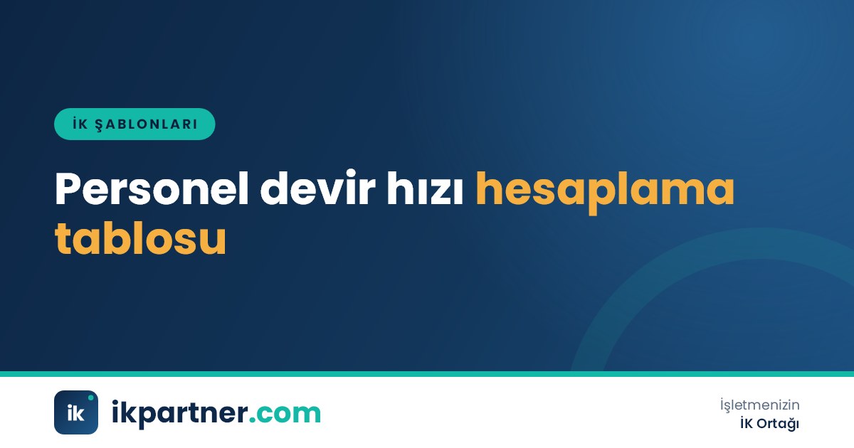 Personel devir hızı hesaplama tablosu Excel şablonu, departman bazlı turnover kapak görseli
