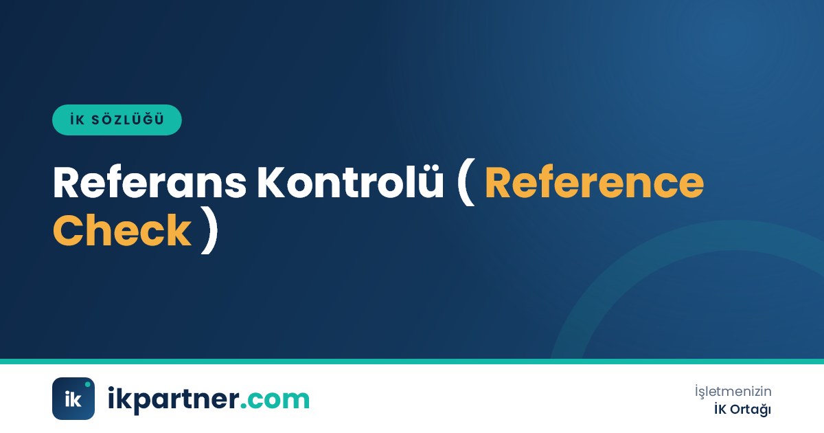 Referans kontrolü (reference check) sürecini anlatan İK sözlüğü kapak görseli