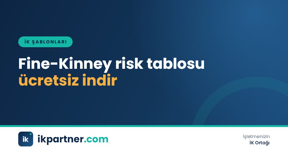 Fine-Kinney yöntemiyle hazırlanmış risk değerlendirme tablosu Excel şablonu kapak görseli