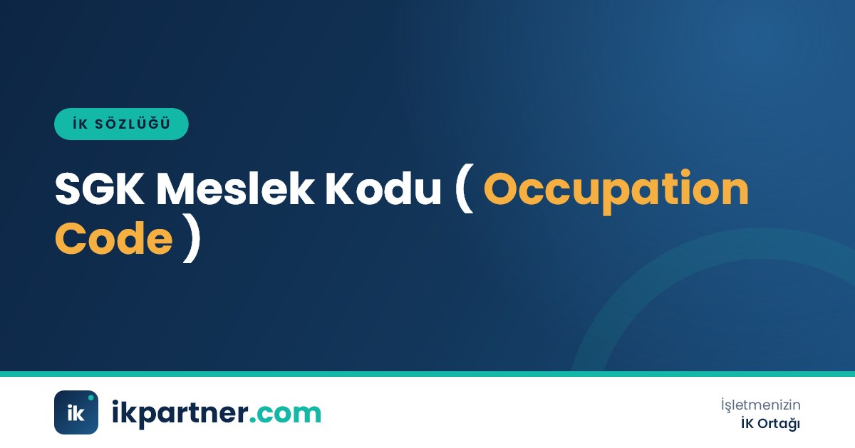 SGK meslek kodu (SGK occupation code) kavramını anlatan İK sözlüğü kapak görseli