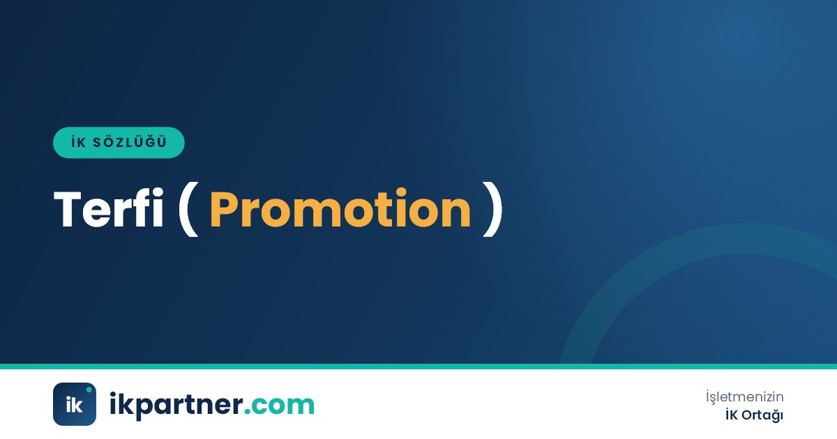 Terfi (promotion) kavramını, türlerini ve kriterlerini anlatan İK sözlüğü kapak görseli